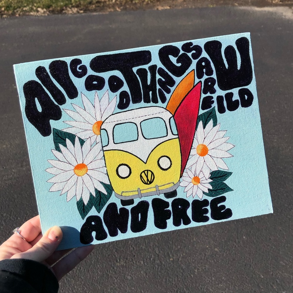 5x7 Hand Painted Canvas Decor